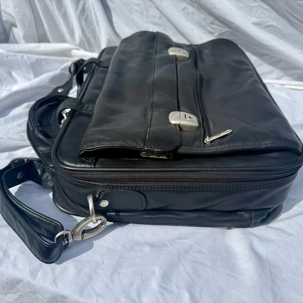 Samsonite Professional Leather Series Laptop Briefcase Shoulder Bag Black